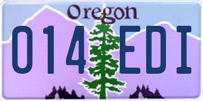 OR license plate 014EDI