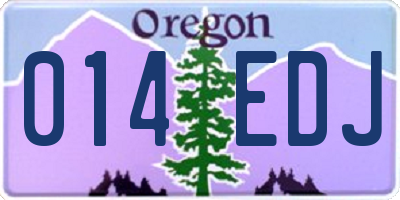 OR license plate 014EDJ