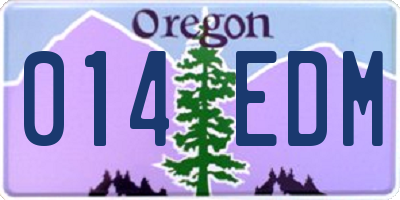OR license plate 014EDM