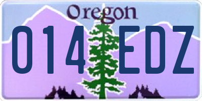 OR license plate 014EDZ