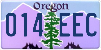 OR license plate 014EEC