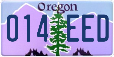 OR license plate 014EED