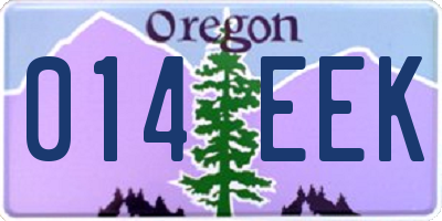 OR license plate 014EEK