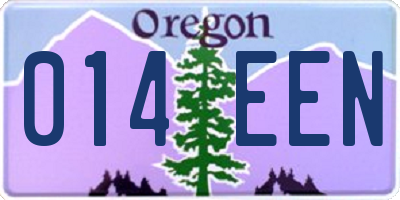 OR license plate 014EEN