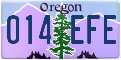 OR license plate 014EFE