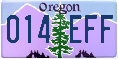 OR license plate 014EFF