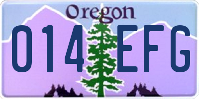 OR license plate 014EFG