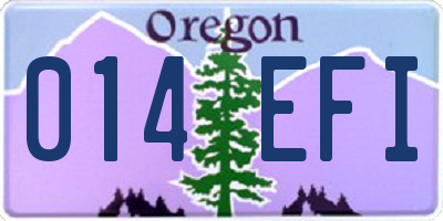OR license plate 014EFI