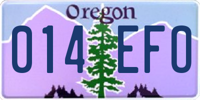 OR license plate 014EFO