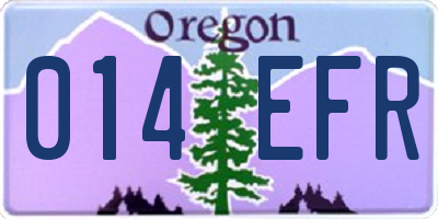 OR license plate 014EFR