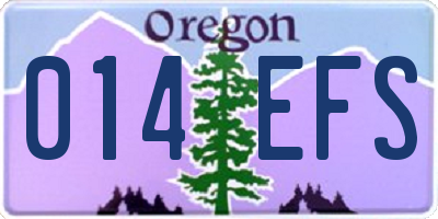OR license plate 014EFS