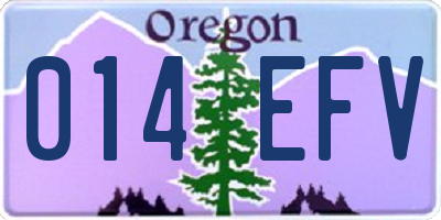OR license plate 014EFV