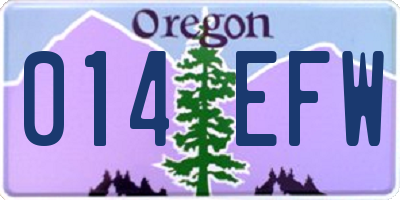 OR license plate 014EFW