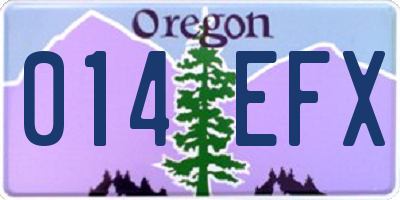 OR license plate 014EFX