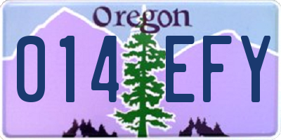 OR license plate 014EFY