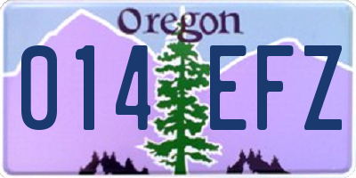 OR license plate 014EFZ