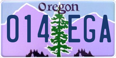 OR license plate 014EGA