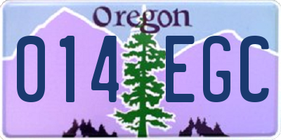OR license plate 014EGC