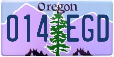 OR license plate 014EGD
