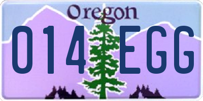 OR license plate 014EGG
