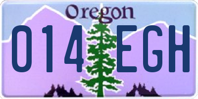 OR license plate 014EGH