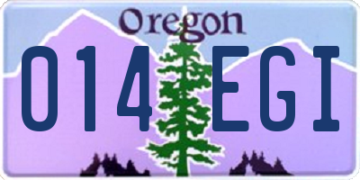 OR license plate 014EGI