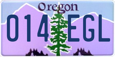 OR license plate 014EGL