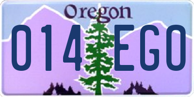 OR license plate 014EGO