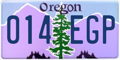 OR license plate 014EGP