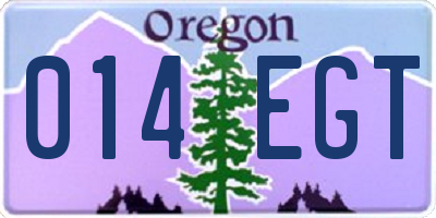 OR license plate 014EGT