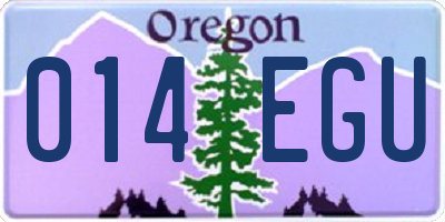 OR license plate 014EGU