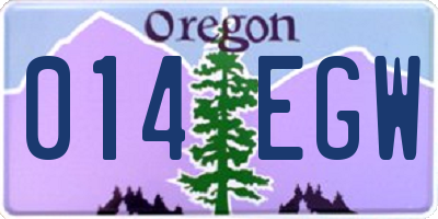 OR license plate 014EGW