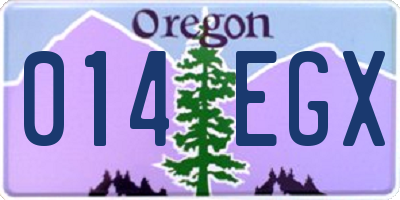 OR license plate 014EGX