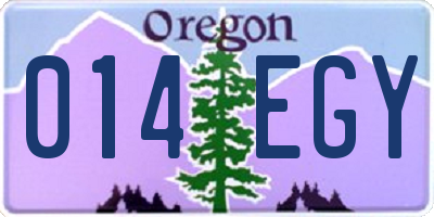 OR license plate 014EGY