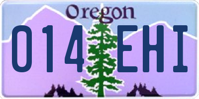 OR license plate 014EHI
