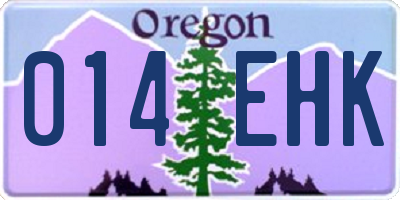 OR license plate 014EHK