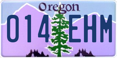 OR license plate 014EHM