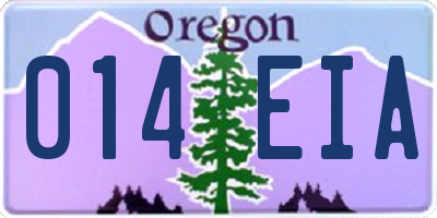 OR license plate 014EIA