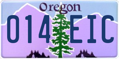 OR license plate 014EIC
