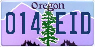 OR license plate 014EID