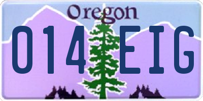OR license plate 014EIG