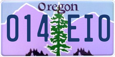OR license plate 014EIO