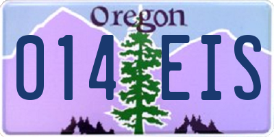 OR license plate 014EIS