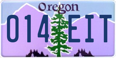 OR license plate 014EIT