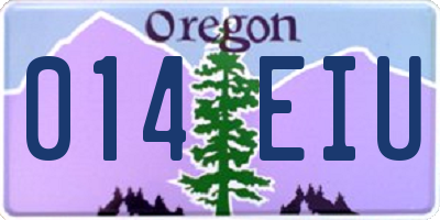 OR license plate 014EIU