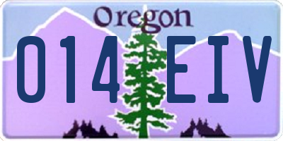 OR license plate 014EIV