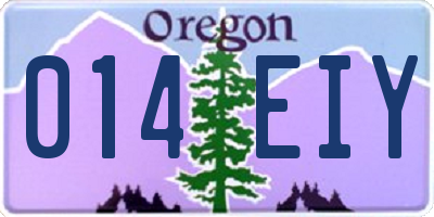 OR license plate 014EIY