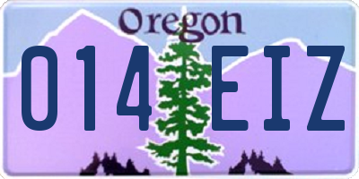 OR license plate 014EIZ