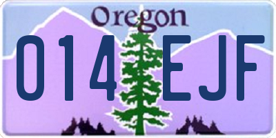 OR license plate 014EJF