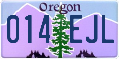 OR license plate 014EJL